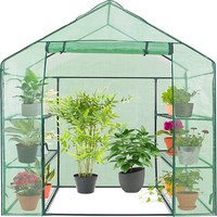 Mini serre de jardin portable et étanche avec porte enroulable, 3 niveaux, 6 étagères, pour intérieur, extérieur et véranda