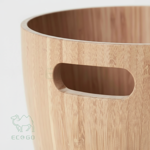 ถังขยะไม้ไผ่รีไซเคิลพร้อมที่จับสำหรับห้องนอนห้องน้ำไม้ธรรมชาติตามสั่ง - Product Image 1