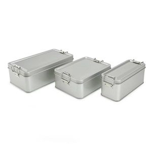 Trong kho Chất lượng cao rỗng Bạc tráng miệng sô cô la Snack <span class=keywords><strong>container</strong></span> thực phẩm hình chữ nhật khóa kim loại trà hộp thiếc với nắp - Product Image 2