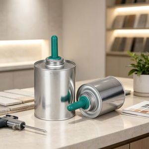 Lata de Metal Vacía de 8oz con Impresión Personalizada, Envase Redondo de PVC para Cemento, Pegamento y Solvente con Pincel para Pegamento de PVC - Product Image 4