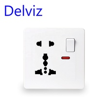 Delviz 13a prise murale AC 110V ~ 250V, bouton de commande prise électrique prise murale, alimentation universelle internationale
