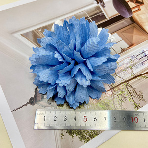 Accesorio de tela con flor de camelia de 20 cm, hecho a mano, para ramillete de boda, sombrero estilo coreano, adorno para zapatos. - Product Image 4