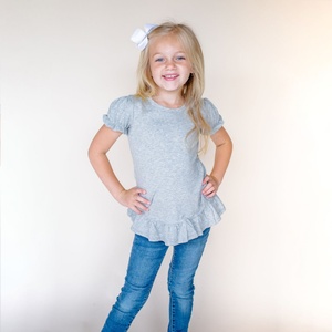 Camiseta Personalizada con Logotipo para Niñas, Camiseta de Manga Corta de Verano para Niños, Mangas Abullonadas de Algodón, Ropa de Verano, Camiseta para Bebés - Product Image 1