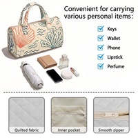 Sac à main brodé personnalisé avec imprimé coquillage hawaïen et motif floral Hibiscus des Fidji pour le shopping, les voyages et le quotidien