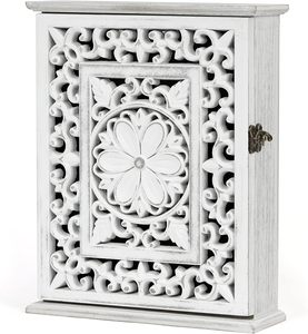 Gabinete de madera rústica <span class=keywords><strong>para</strong></span> <span class=keywords><strong>llaves</strong></span> con ganchos, colgadores de <span class=keywords><strong>llaves</strong></span> montados en la pared, estante <span class=keywords><strong>decorativo</strong></span> <span class=keywords><strong>para</strong></span> <span class=keywords><strong>Llaves</strong></span> <span class=keywords><strong>para</strong></span> el hogar, oficina, entrada, pasillo - Product Image 1