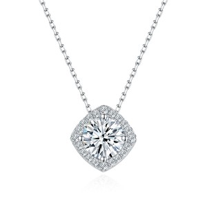 Ruizan - Collar con Colgante de Plata Fina con Baño de Rodio, 1 Ct, Exquisito y Moderno, Certificado por GRA, con Moissanita, para Mamá, Unisex - Product Image 1