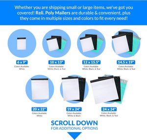 Thêm lớn 24x24 \ "Đen poly bưu phẩm 110 cái tự con dấu vận chuyển bao bì phong bì cho doanh nghiệp nhỏ gửi thư Túi - Product Image 5