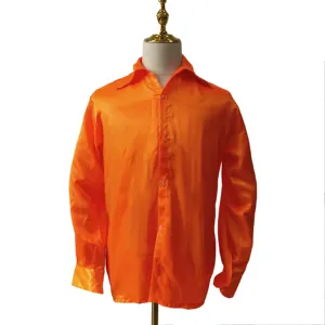 大幅割引メンズドレスシャツ長袖ボタンダウンシャツ70年代80年代ディスコシャツパーティーコスチュームトップステージダンスウエディングコスチューム