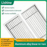 Diffuseur linéaire invisible Lishine, diffuseur d'air d'évacuation caché en aluminium et plastique pour système CVC d'entrepôt