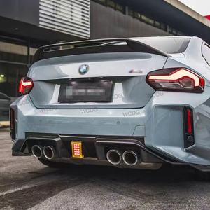 BMW 2 시리즈 M2 G87 2023+ AR 스타일 카본 파이버 리어 스포일러 자동차 리어 트렁크 립 스포일러 부트 덕테일 윙 자동차 바디킷 - Product Image 4