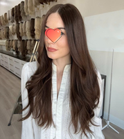 LLBeauty Perruque Lace Front HD en Cheveux Humains Vierges de Qualité, Texture Européenne Douce, Brun Foncé, Extra Fine, avec Doublure en Soie, pour Femmes, Fournisseur Populaire F