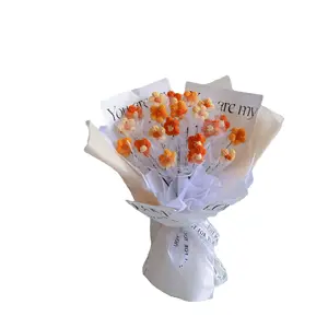 DIY el işi tığ örgü yün simülasyon yaratıcılık Immortality puf çiçek tatil hediye