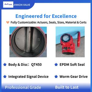 防火溝付き信号バタフライバルブ 給水排水システム ウォームギア駆動信号フィードバック安全監視 - Product Image 3