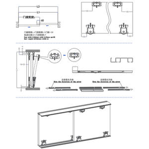 Porte coulissante de garde-robe de 2400mm Système de porte coulissante de garde-robe à double voie à fermeture douce - Product Image 5
