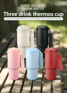 Botella de agua con aislamiento térmico para niños de doble bebida de 750ML y 30OZ para niñas, frasco escolar de paja a prueba de fugas, vaso bonito - Product Image 2