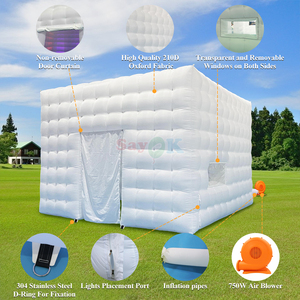 Carpas de cubo inflables para exteriores Sayok, tienda de fiesta inflable portátil para club nocturno con LED - Product Image 2