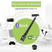 Adaptor Kombo 2-In-1 WiFi 5 AC650 + Adaptor USB BT PC Desktop Eksternal 2.4G/5GHz Jaringan Nirkabel Dual Band BT 5.3 Windows 10/11
