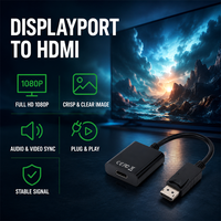Adaptateur convertisseur WISTAR (DP) vers HDMI mâle-femelle avec gaine en PVC pour projecteur, HDTV, ordinateur