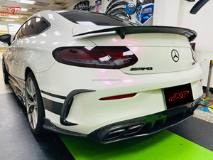 Séparateur de pare-chocs arrière en fibre de carbone W205 <span class=keywords><strong>C63</strong></span> pour <span class=keywords><strong>Mercedes</strong></span> Benz classe C coupé diffuseur 4 portes coins becquet - Product Image 5