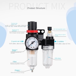 High Quality Mini FRL Series Air Pneumatic Source Treatment <strong>Filter</strong> <strong>Regulator</strong> Lubricator Oil Water Lubricant LV Component