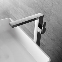 Grifo de Ducha y Bañera Empolo de Latón Cromado, con Soporte de Techo Tipo Lluvia, Válvula de Cerámica para Uso en Hoteles