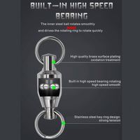 Swivel Pancing Bola dengan Cincin Terpisah Baja Anti Karat, Konektor Swivel Pancing Laut Dalam, Pengait Snap
