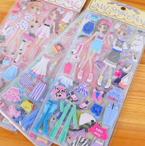 Hot selling DIY changing clothes games puffy <span class=keywords><strong>sticker</strong></span> for kids girls - Product Image 2