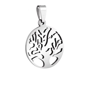 Ciondolo Albero della Vita in Stile Religioso, Charm in Acciaio Placcato Oro con Diamanti, Perle, Cristalli e Farfalle Floreali - Product Image 1