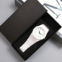 Montre à quartz minimaliste noire du Moyen-Orient à succès pour hommes et femmes, mouvement à quartz, design tendance
