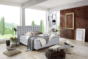 Lit à <span class=keywords><strong>sommier</strong></span> européen de luxe 3-en-1 (base/matelas/métal) – Personnalisable, OEM, Fournisseur en gros unique pour les détaillants de meubles - Product Image 2