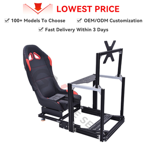 GY075 Matériau en acier haute résistance encadré noir Sim Race Cockpit <span class=keywords><strong>Simulateur</strong></span> <span class=keywords><strong>de</strong></span> <span class=keywords><strong>conduite</strong></span> Volant <span class=keywords><strong>de</strong></span> course Chaise <span class=keywords><strong>de</strong></span> jeu pour <span class=keywords><strong>Xbox</strong></span> 360 - Product Image 3