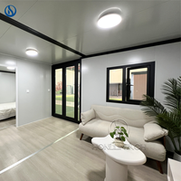 Maison conteneur pliable 20/40 pieds - Préinstallée, prête à l'emploi (eau/électricité) |   Chambre et cuisine préfabriquées modernes |   Design du milieu du siècle