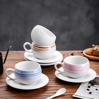 Ensemble tasse et soucoupe à café en porcelaine HIXIN en forme d'œuf, 280 ml, design texturé gaufré vintage élégant et luxueux pour le thé de l'après-midi