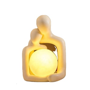 Figuras de Cerámica Personalizadas para Lámpara de Pareja - Escultura de Arte Abstracto para Decoración Moderna, Regalo para Aniversario, Dormitorio, Oficina - Product Image 2