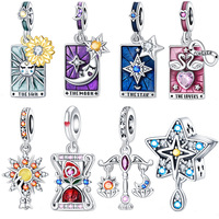 Nouveaux accessoires de bijoux en perles plaquées argent DIY, style punk, vitalité, sceptre, charmes italiens, collier, bracelet