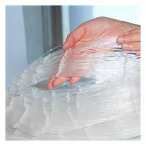 चीन फैक्टरी 0.7 मिमी मोटाई सुतली 6 सेमी वर्ग सफेद सुपर मजबूत नायलॉन मोनोफिलामेंट मछली पकड़ने का जाल डबल नॉट के साथ - Product Image 1