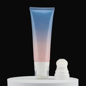 Tube cosmétique vide personnalisable de 15g avec tête de brosse en silicone et capuchon en acrylique, emballage souple pour soins de la peau, vente en gros - Product Image 2