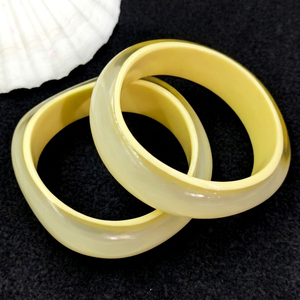 Handmade Hand-painted Resin Bangle Set Yellow Round Shape Fashion Valentine's Day <b>Angel</b> Theme <b>Jewelry</b> - Product Image 1