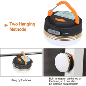 Lampe de camping LED portable, lampe de travail magnétique rechargeable, étanche, pour randonnée, aventure, voyage, éclairage de tente - Product Image 3