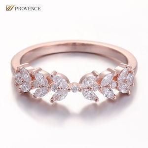 Anillos de Joyería de Oro Sólido Personalizados de 18K, 14K y 10K con Diamantes Naturales Marquise en Oro Rosa, Anillos Finos Hechos a Mano, Anillo de Bodas para Mujer - Product Image 1