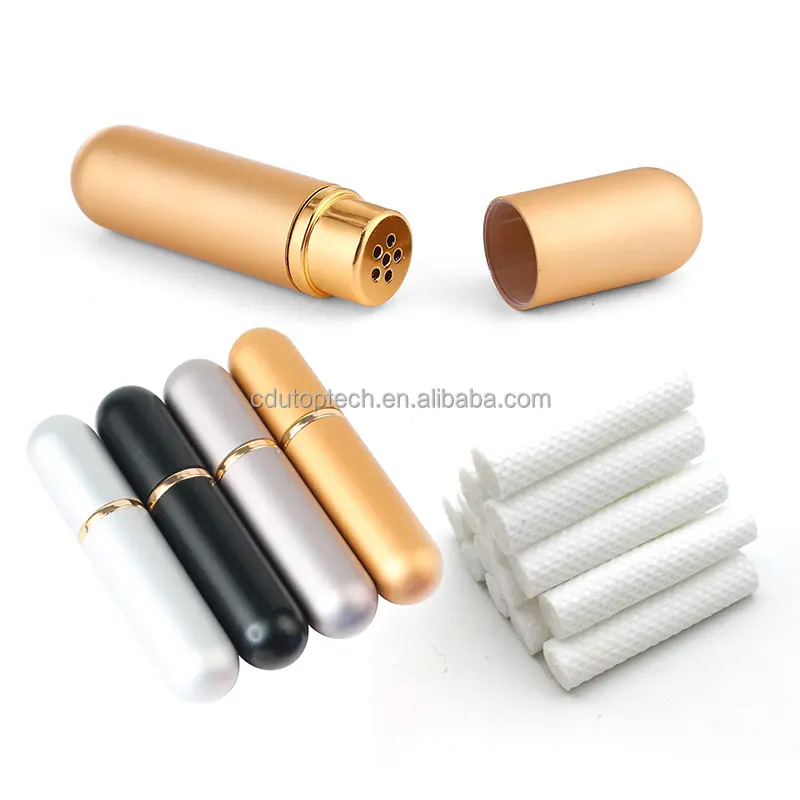 Healthcare Supply Essential Oil Metal Aromatherapy Inhaler Blank Nasal Inhaler Tube Bottles Refill Metal Aluminum Inhaler