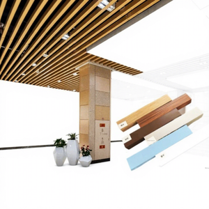 U-şekilli şerit alüminyum kare geçiş yeni çin tarzı kapalı tavan ızgarası bölüm malzeme Modern basit yanmaz V0 tavan - Product Image 1