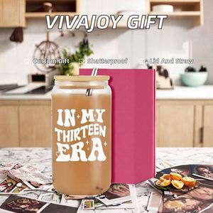 Verre à café transparent personnalisé VivaJoy – Cadeau de mariage souvenir pour la mariée et le couple, design moderne, incassable - Product Image 2