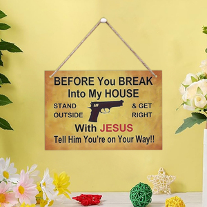 En stock américain en bois <span class=keywords><strong>humour</strong></span> avertissement Slogan liste créatif plaque de porte bar boutique décorations en bois carte de visite - Product Image 3