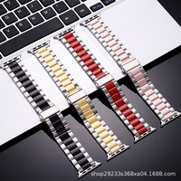 Bracelet de montre Boorui en acier inoxydable à triple maillon 18mm/20mm/22mm avec fermoir pliant en métal pour // Watch Series