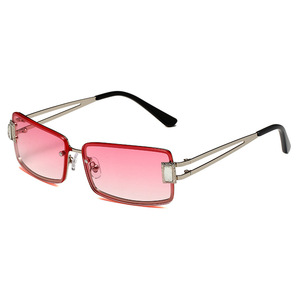 Gafas de sol rectangulares con montura completa, lentes moradas degradadas, 100% protección UV, protección solar unisex para adultos - Product Image 4