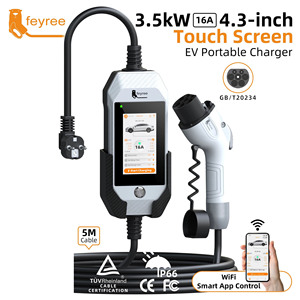 Feyree GBT 3.5 kW Mobile EV Charger 1Phase 16A Adjustable Touch Screen APP Control IP66 for Chinese Electric Vehicle Models - Product Image 1
