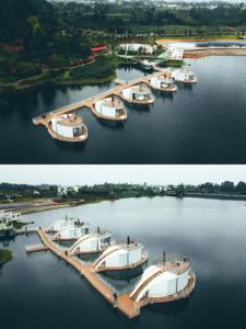 Spazi abitativi panoramici galleggianti ritiri modulari di lusso abitazioni acquatiche lungomare case galleggianti <span class=keywords><strong>Resort</strong></span> bagni cucina parco bagno - Product Image 3