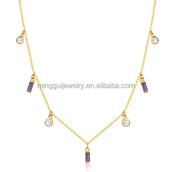 Geometric small square necklace female European and American INS cold wind small zircon stack wear clavicle chain