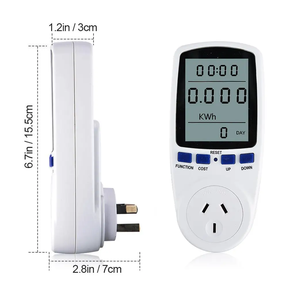 US Plug Electricity Power Consumption Meter Energy Monitor Watt Amp Kwh Energy Power Meter Socket